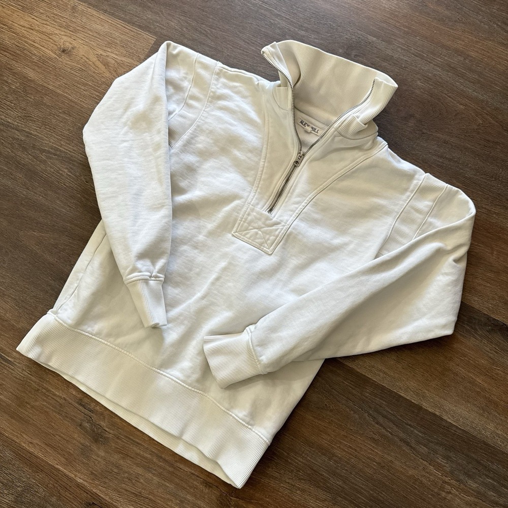 Alex Mill White Half-Zip Sweater